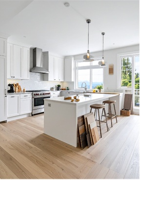 キッチンリフォームの素材サンプルと既存設備の組み合わせイメージ