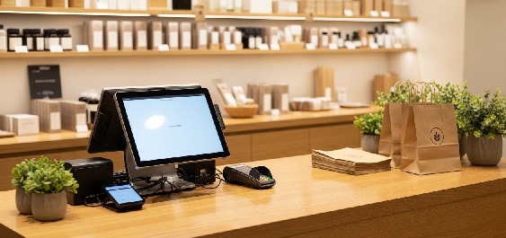 抗菌・抗ウイルス対応化粧板を使用した清潔感のある店舗カウンター内装