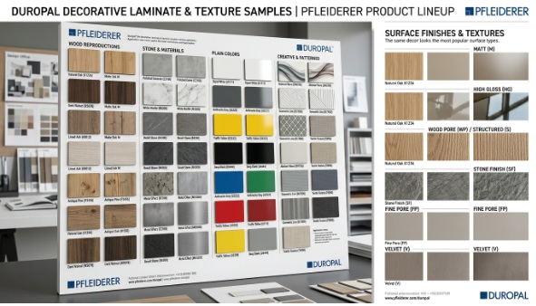 Duropal化粧板のデコールとテクスチャサンプル一覧｜フライドラー社製品ラインナップ